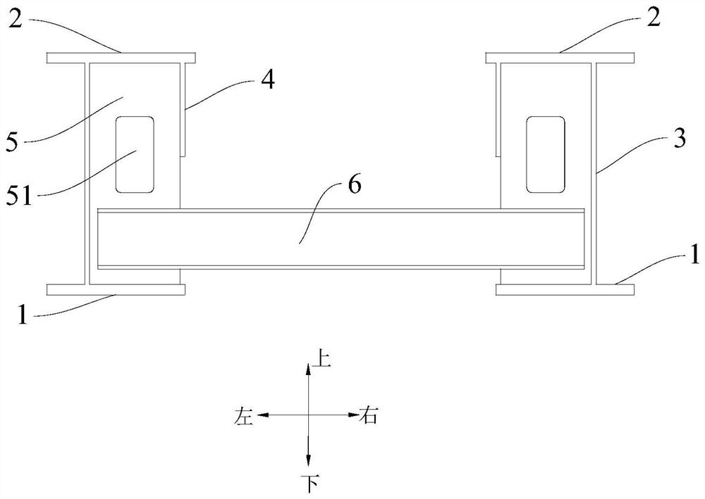 Rail beam for rail vehicle, rail beam unit, and rail beam