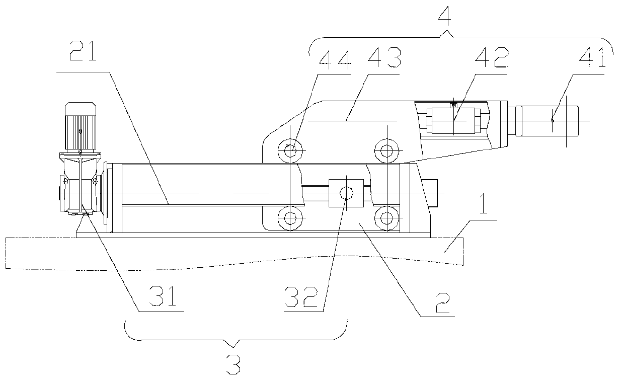 Device and system for positioning locomotive testing bed ground draw gear