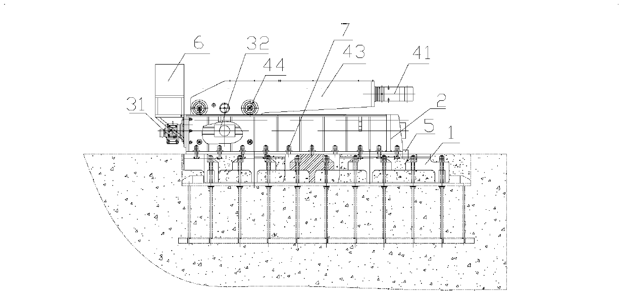 Device and system for positioning locomotive testing bed ground draw gear