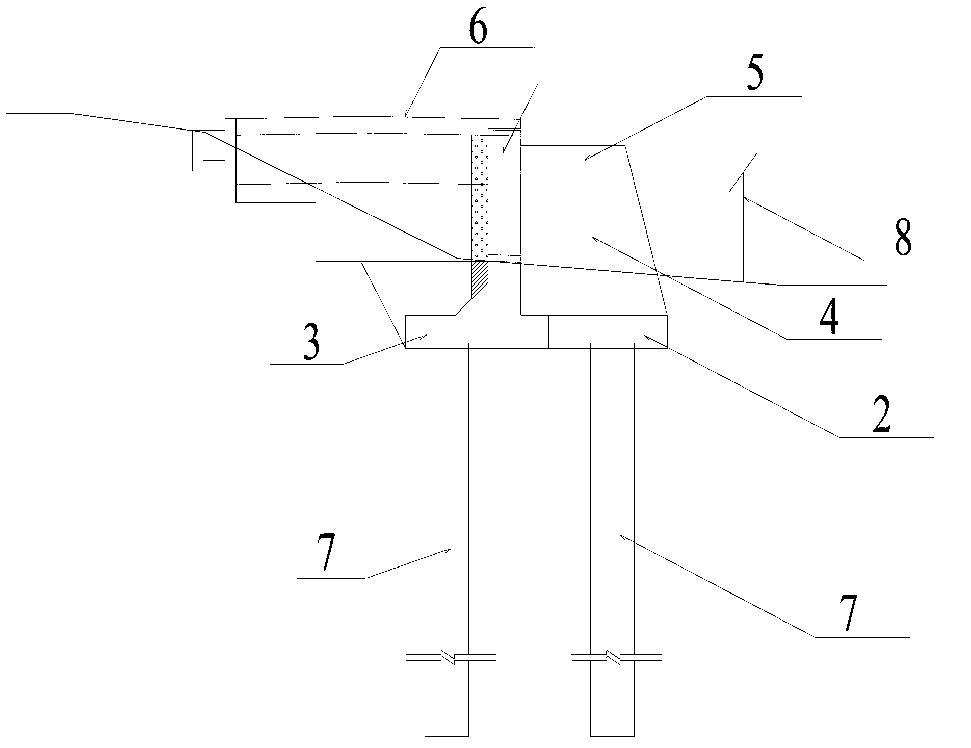 L-shaped retaining wall structure with cross-over type special-shaped counterfort