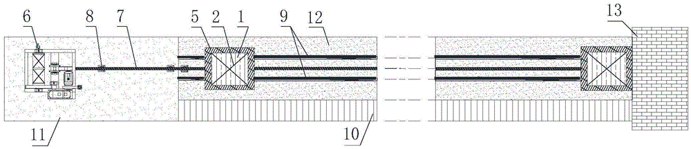 Rail type fish collection tank dam feeding system