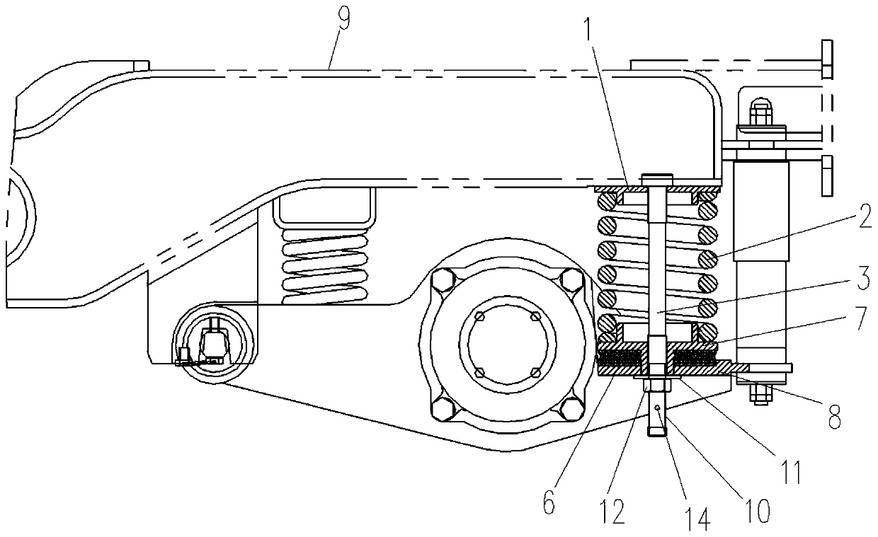 Connecting device during integral lifting of bogie and axle box of subway engineering vehicle