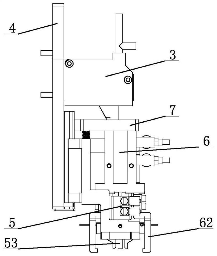 Claw opening picking and placing carrying mechanism and claw opening picking and placing device thereof