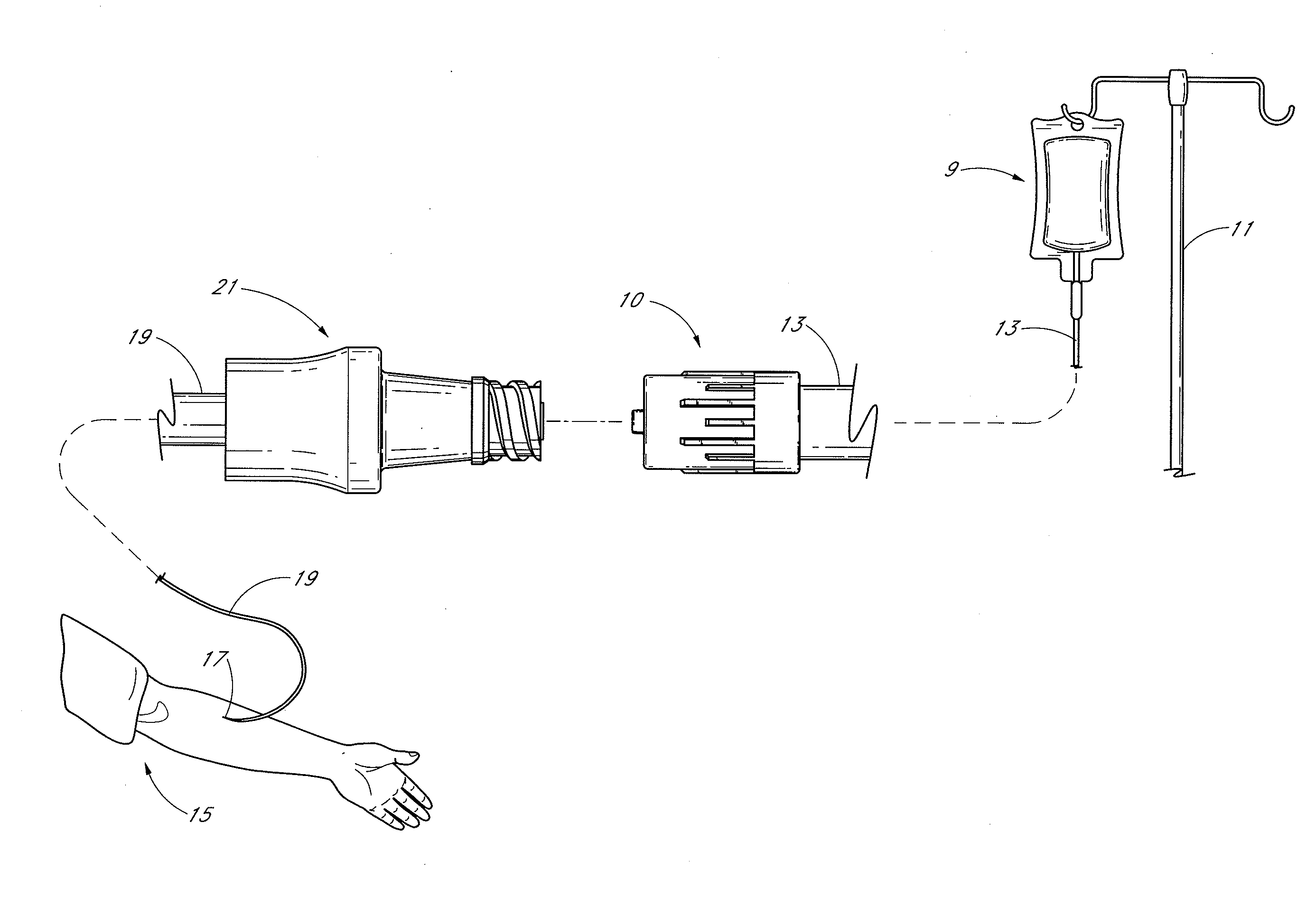 Medical connector with closeable luer connector