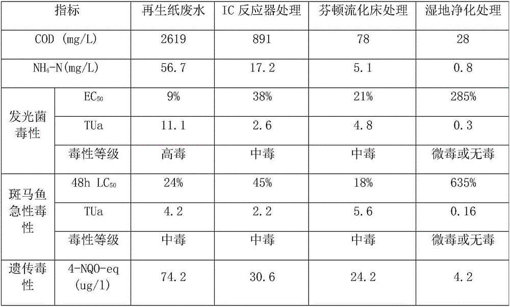 Papermaking waste water deep processing and safe ecological utilization integrated technology based on toxicity reduction