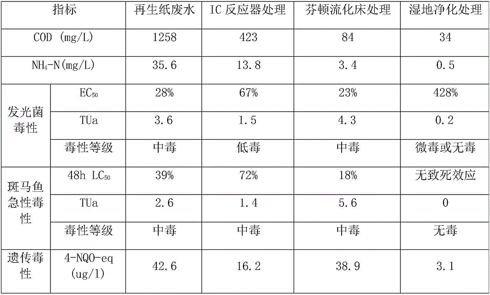 Papermaking waste water deep processing and safe ecological utilization integrated technology based on toxicity reduction