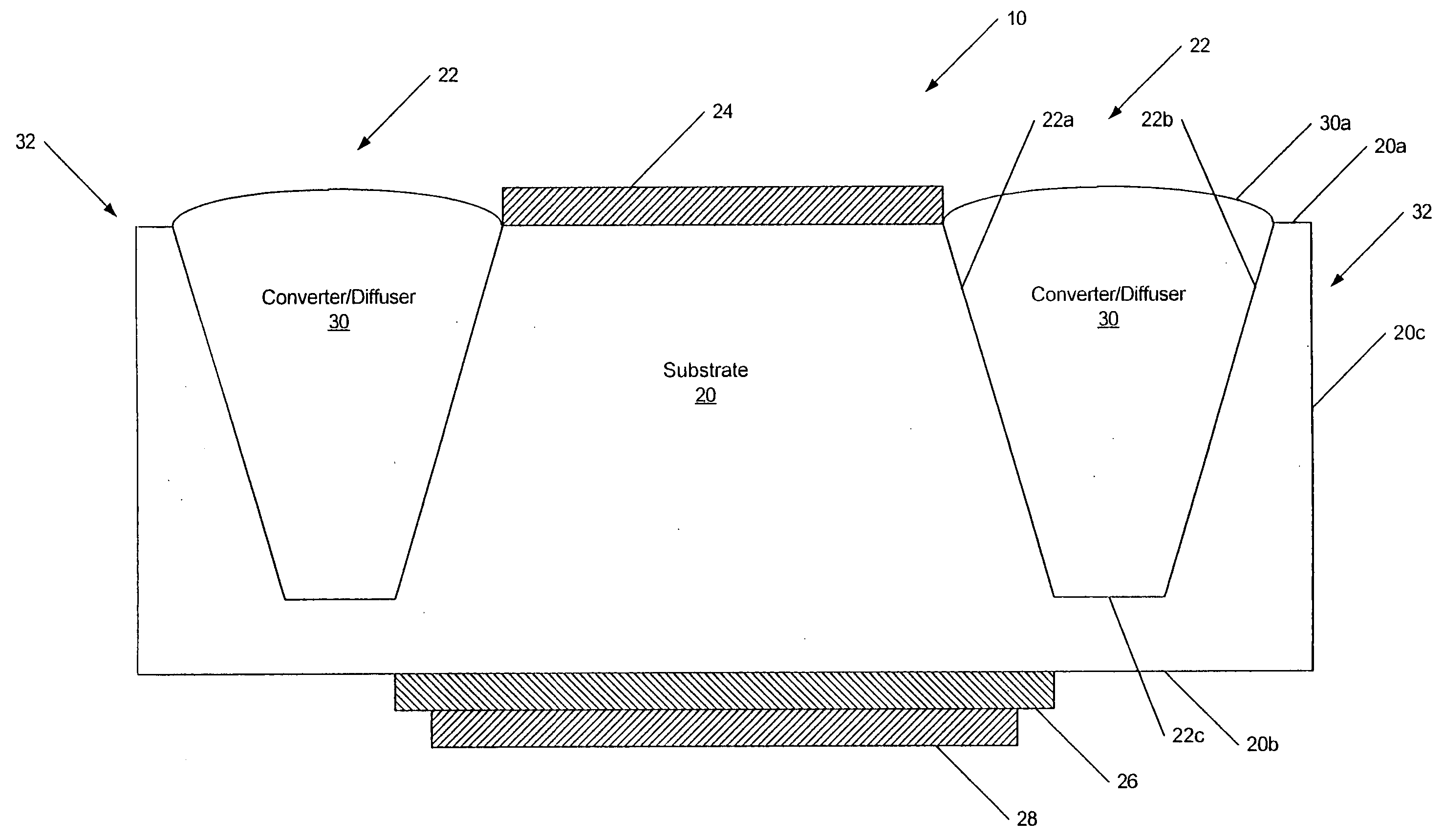 Light emitting devices for light conversion and methods and semiconductor chips for fabricating the same