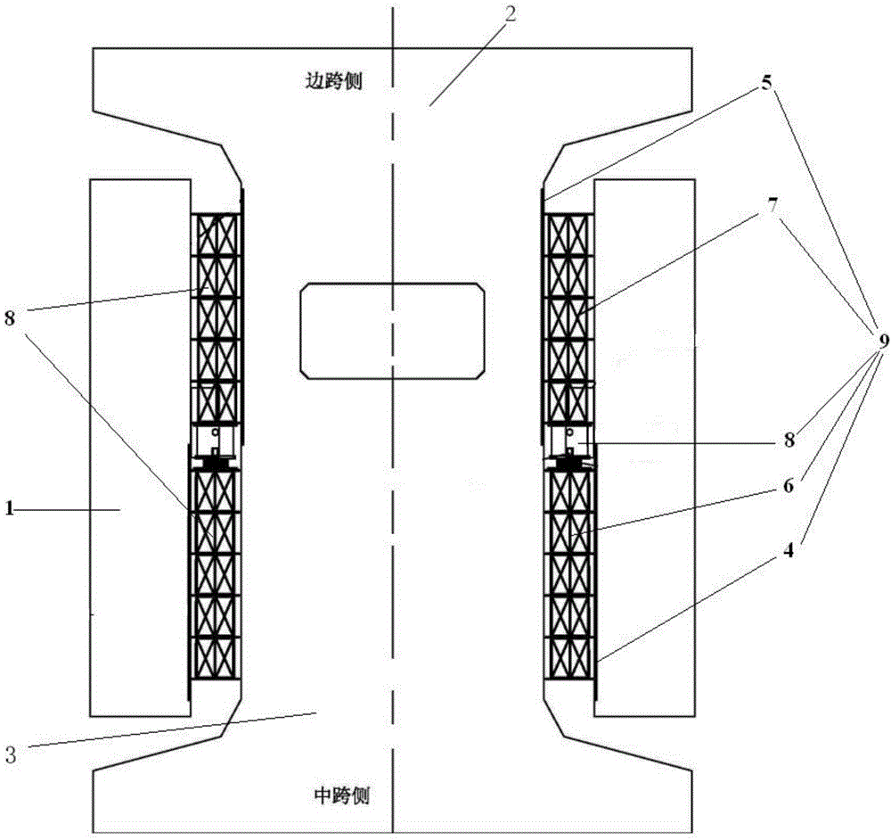 Large-span self-anchored suspension bridge hoisting construction method and temporary tower-girder anchoring device