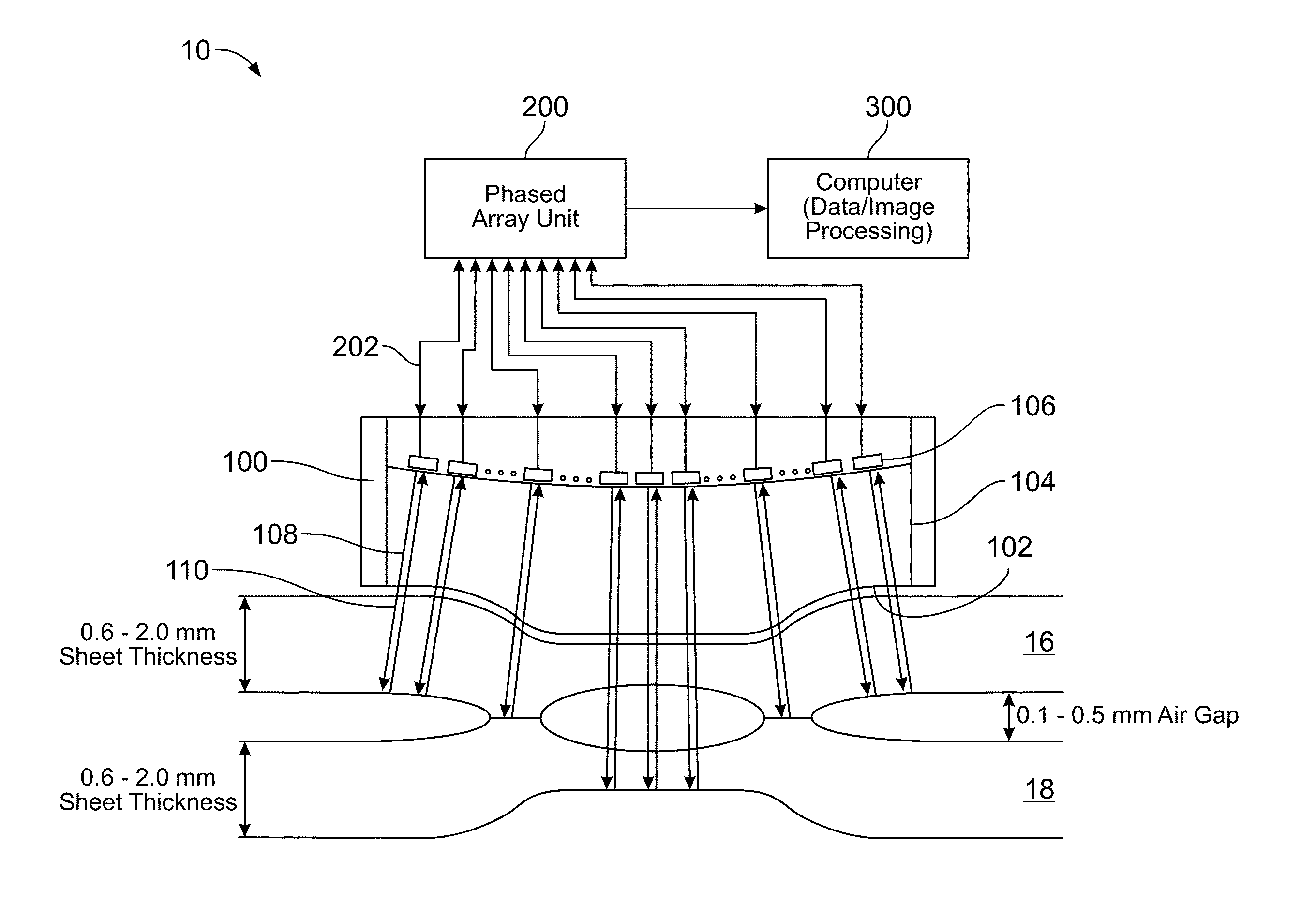 Portable matrix phased array spot weld inspection system