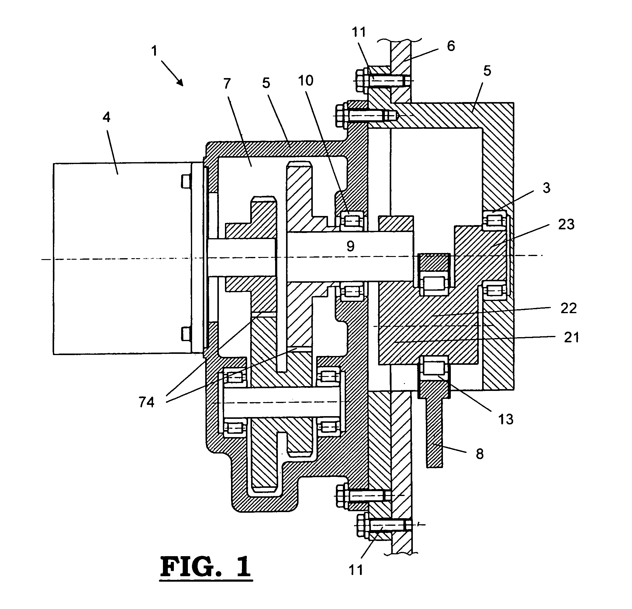 Device for driving a weaving frame in a weaving machine and a weaving machine provided with one or several such devices