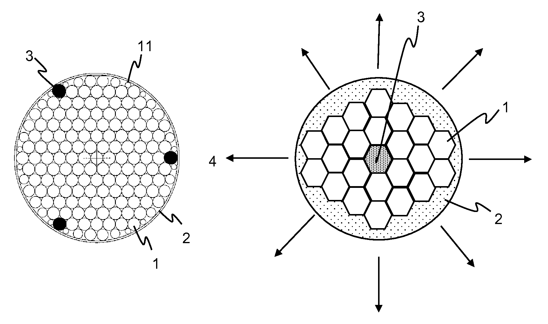 Side emitting glass element