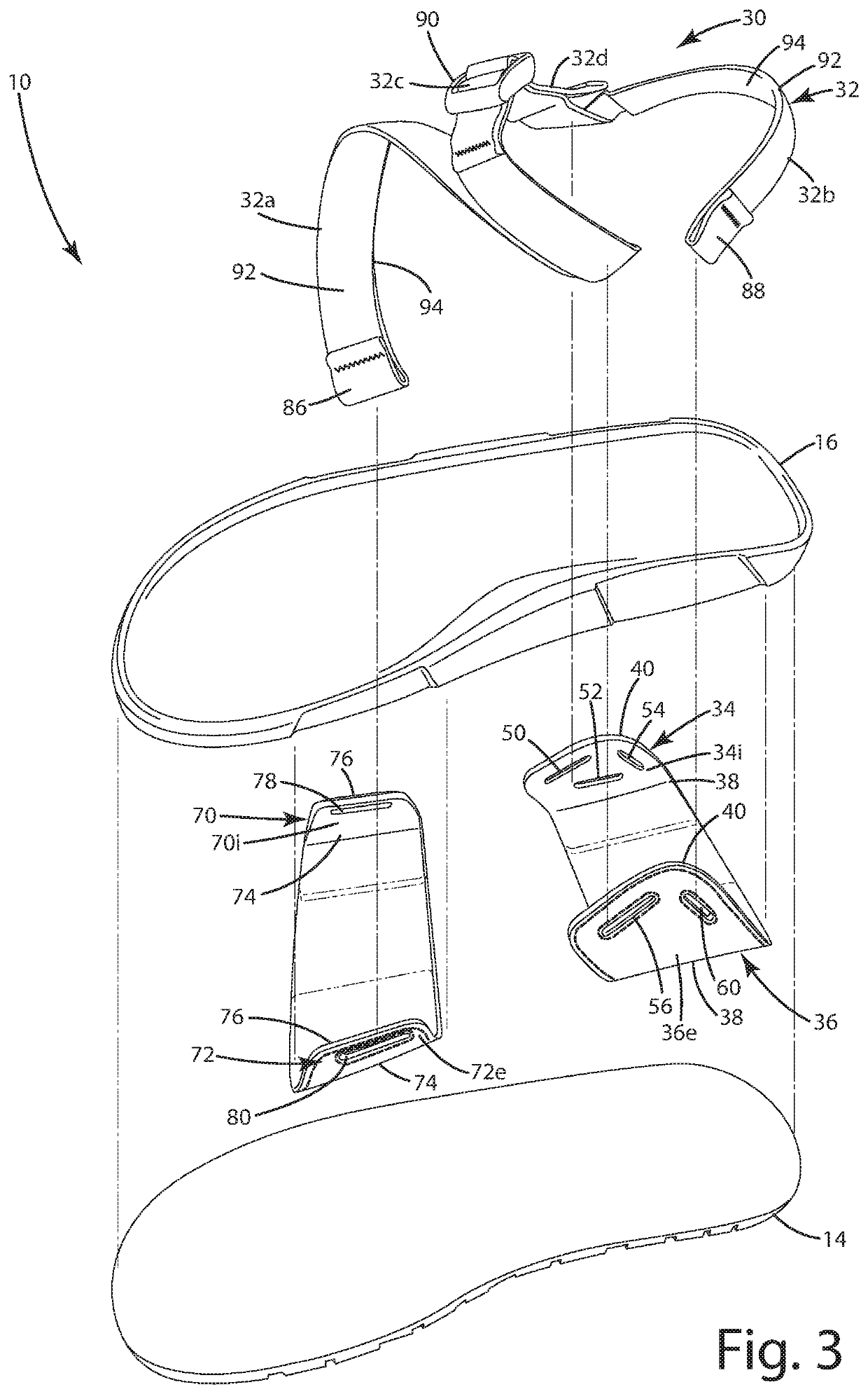 Adjustable sandal construction