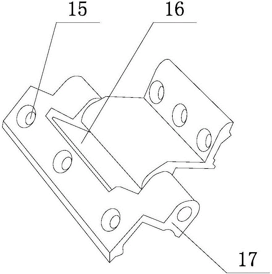 Machining device for female hinge of three-wing hinge