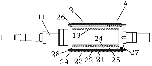 A magnetic field shielding method and device for machining a permanent magnet rotating shaft