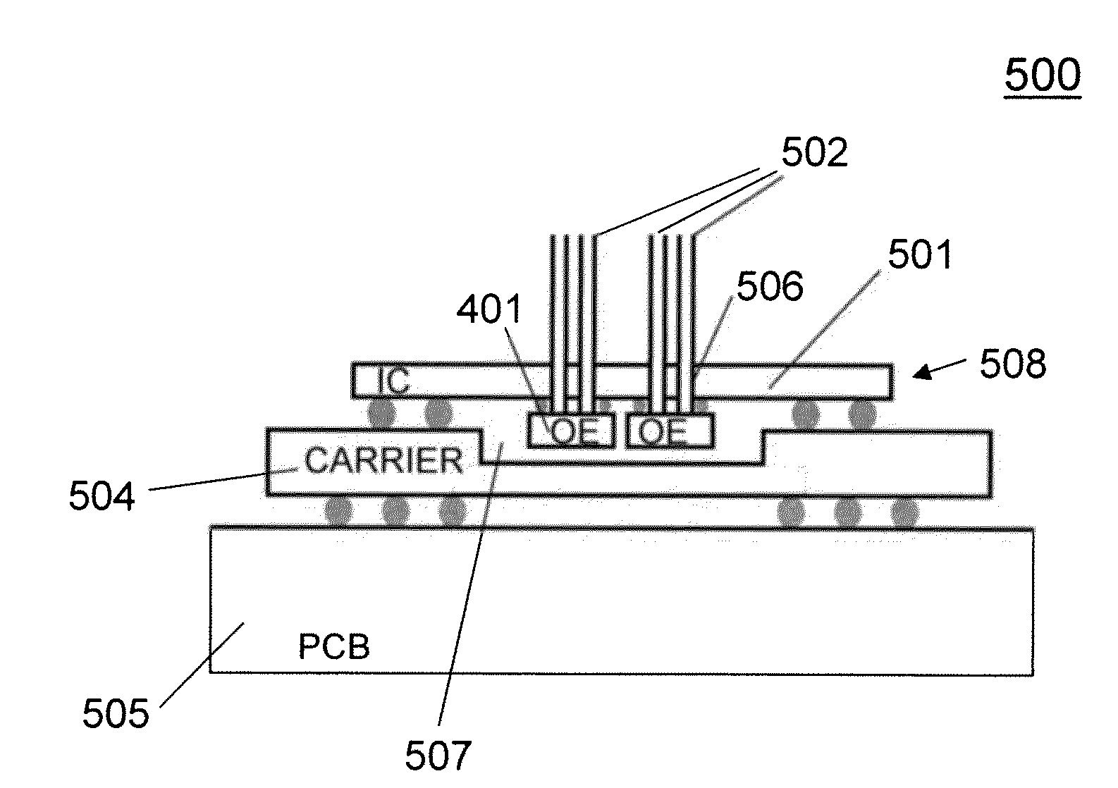 Packaged multicore fiber optical transceiver module