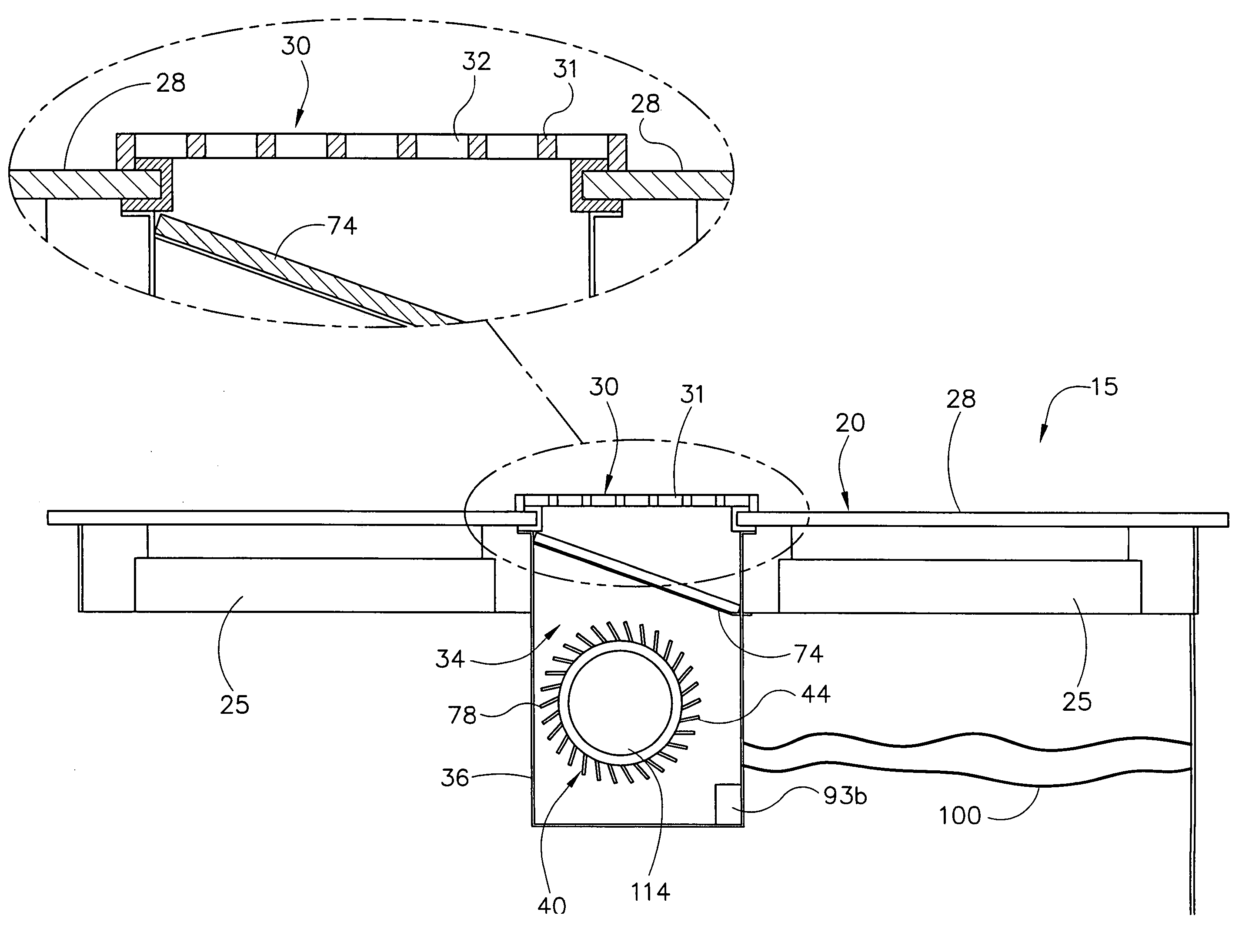 Induction cook top system with integrated ventilator