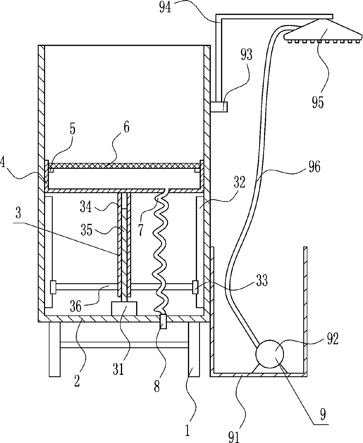 Pet dog washing device