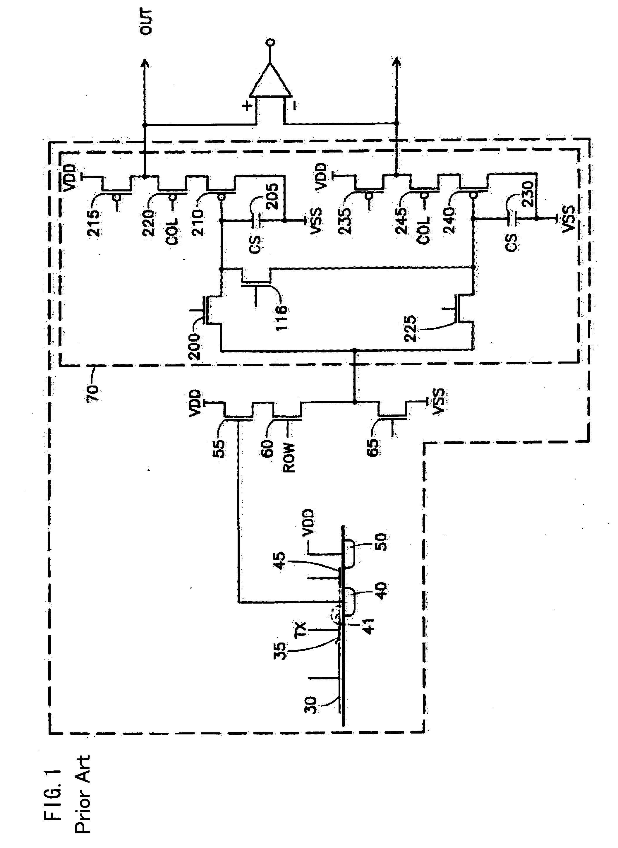 Combined image sensor and display device