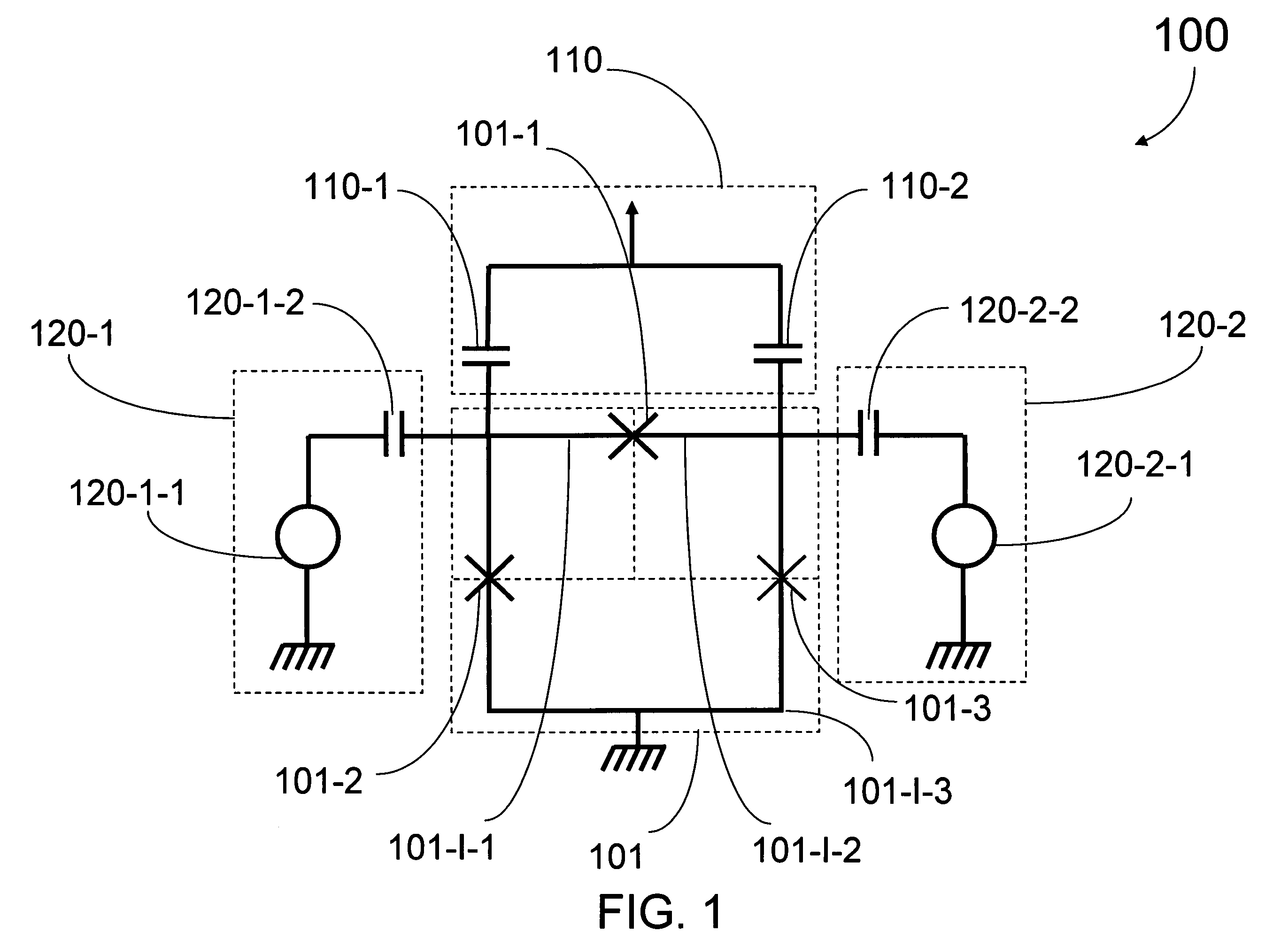 Superconducting qubit with a plurality of capacitive couplings