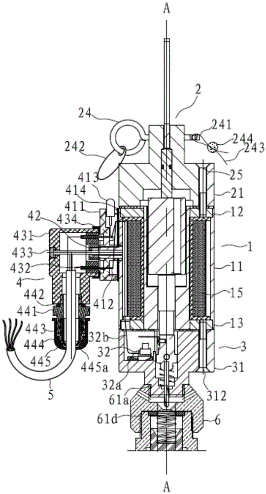 A gas fire extinguishing device with signal feedback and emergency manual operation