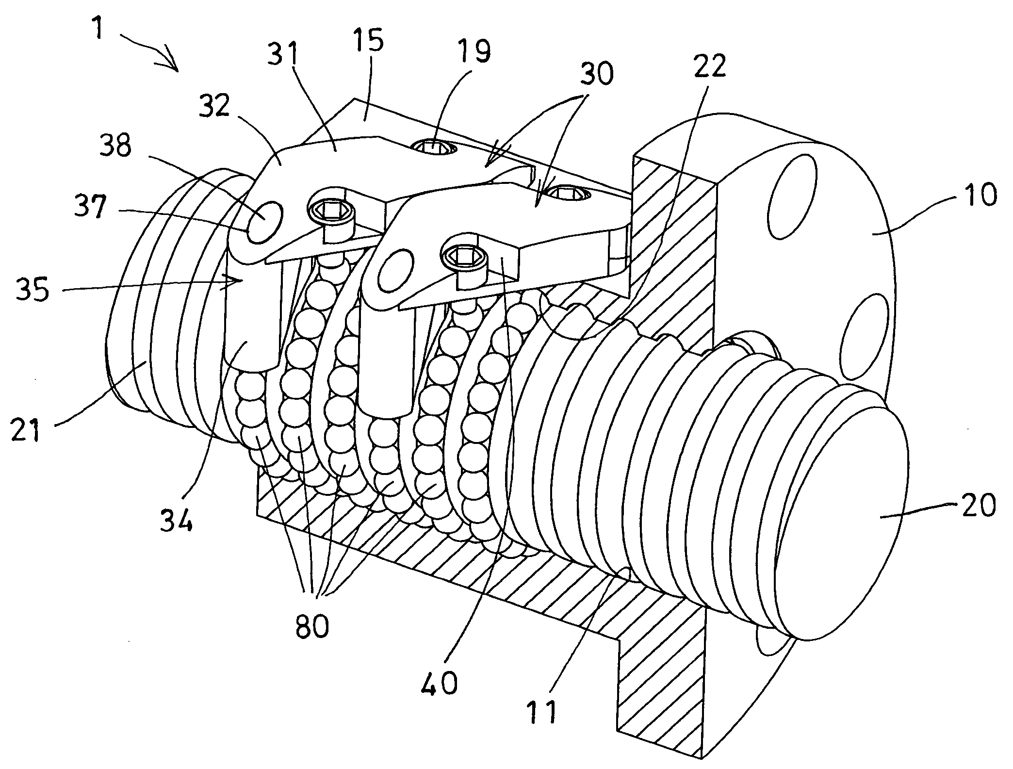 Ball screw device having circulating device background of the invention