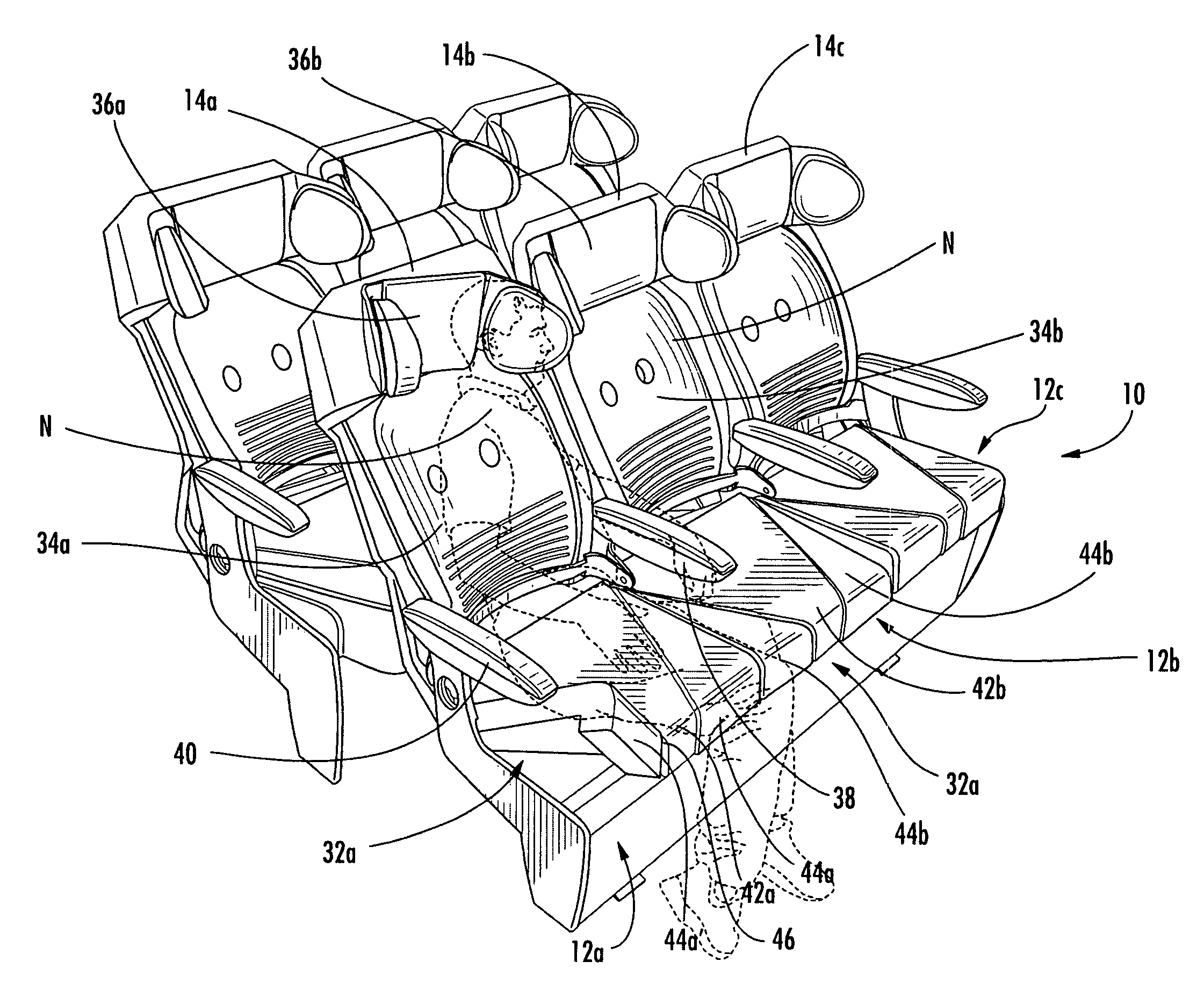 Vehicle seating adapted for sleeping posture