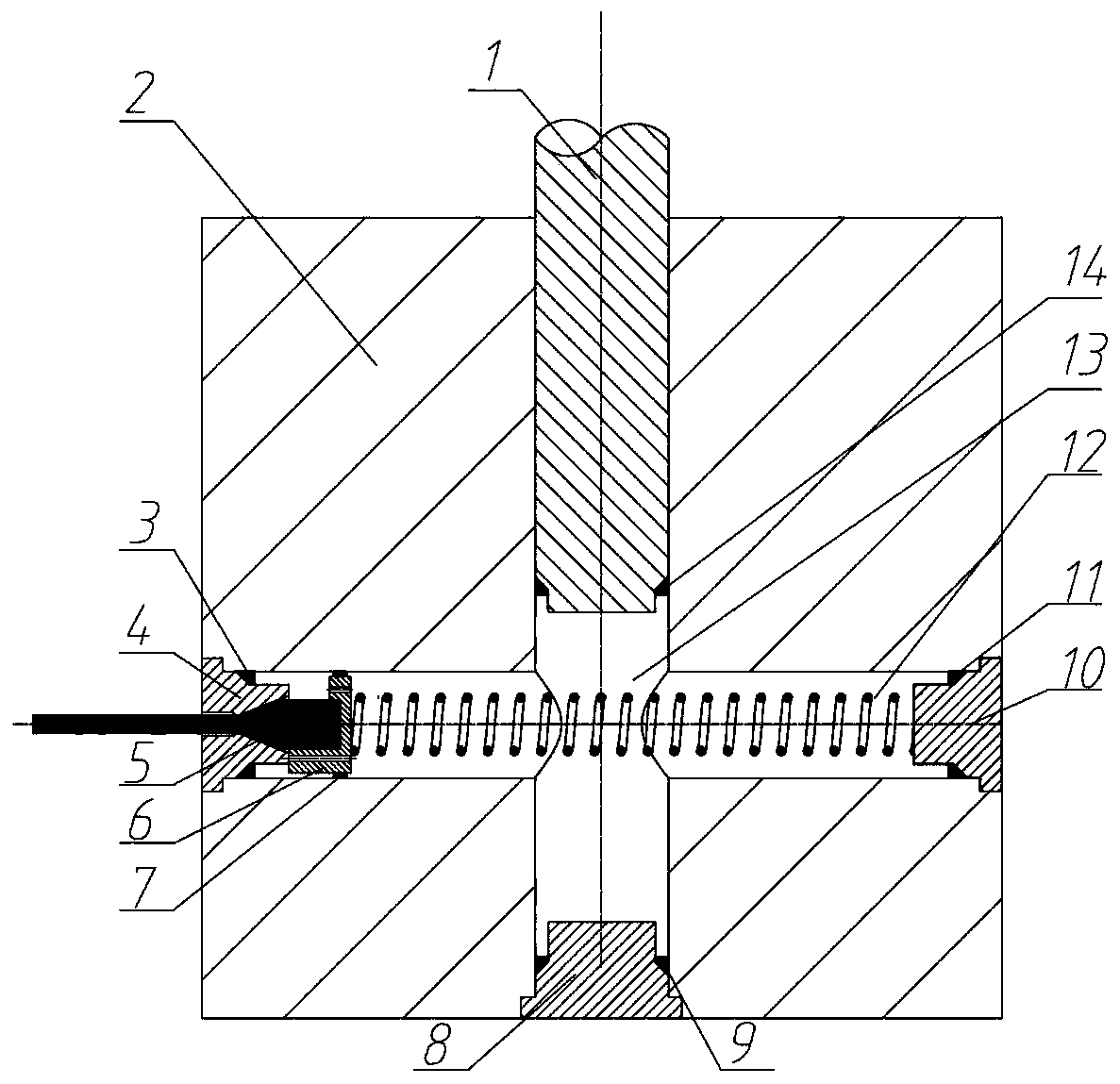 Horizontal and automatic blank guiding mechanism for corner type hydrostatic extrusion device