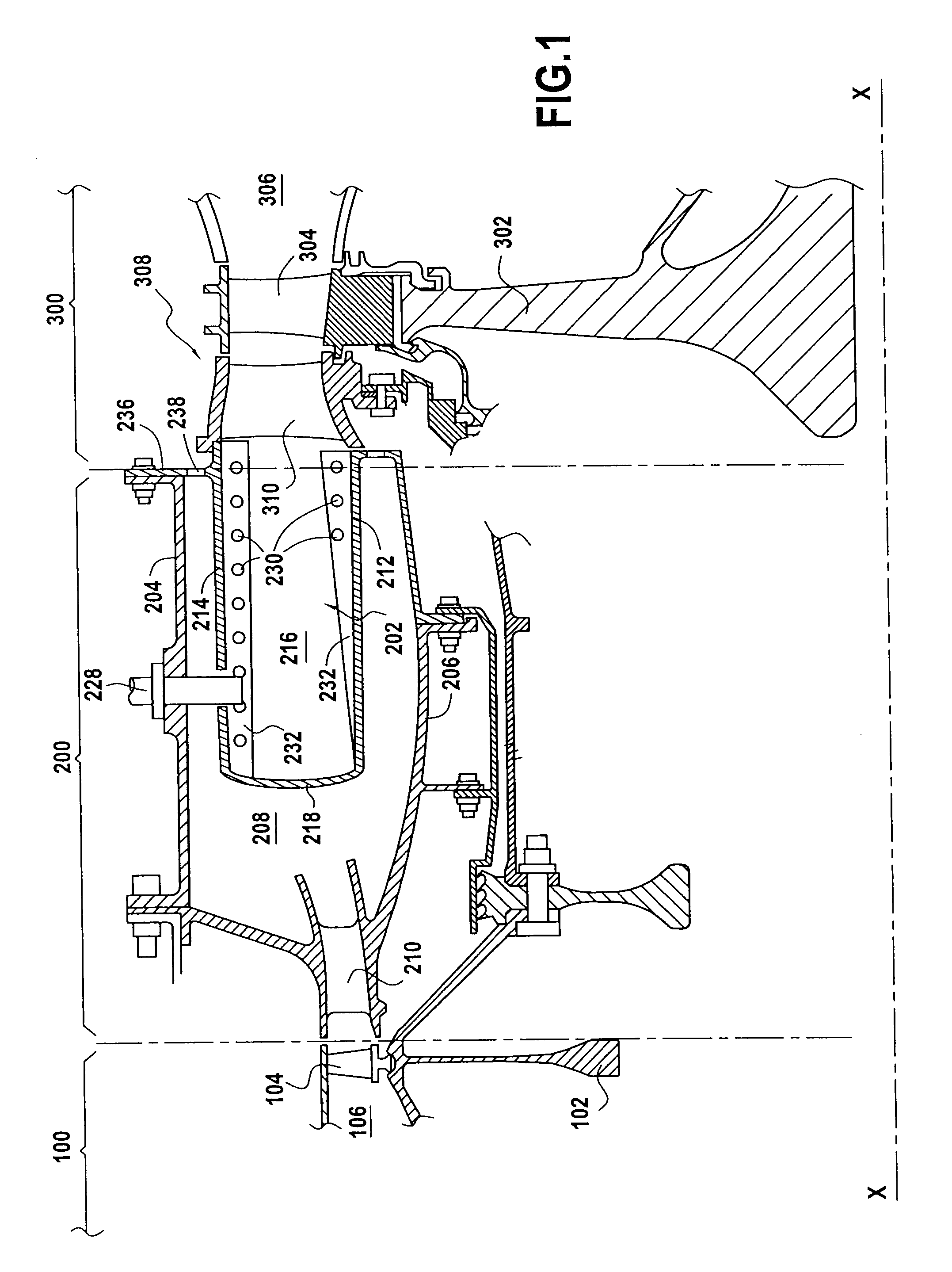 Turbomachine combustion chamber with helical air flow