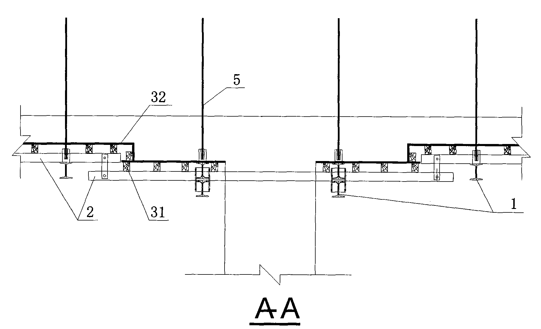 Top-down decreasing-formwork formwork system and construction method