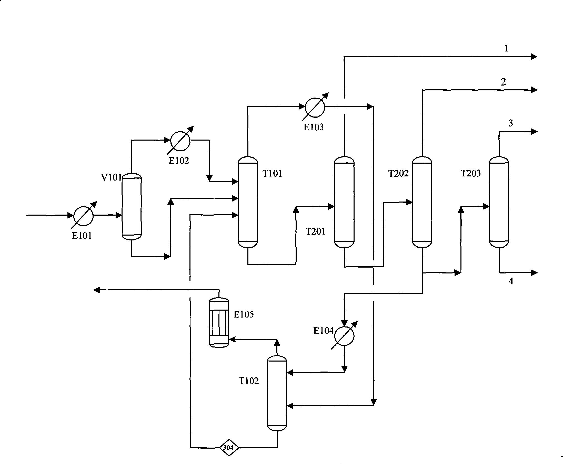 Non-copious cooling lower carbon number hydrocarbons separation method containing light gas