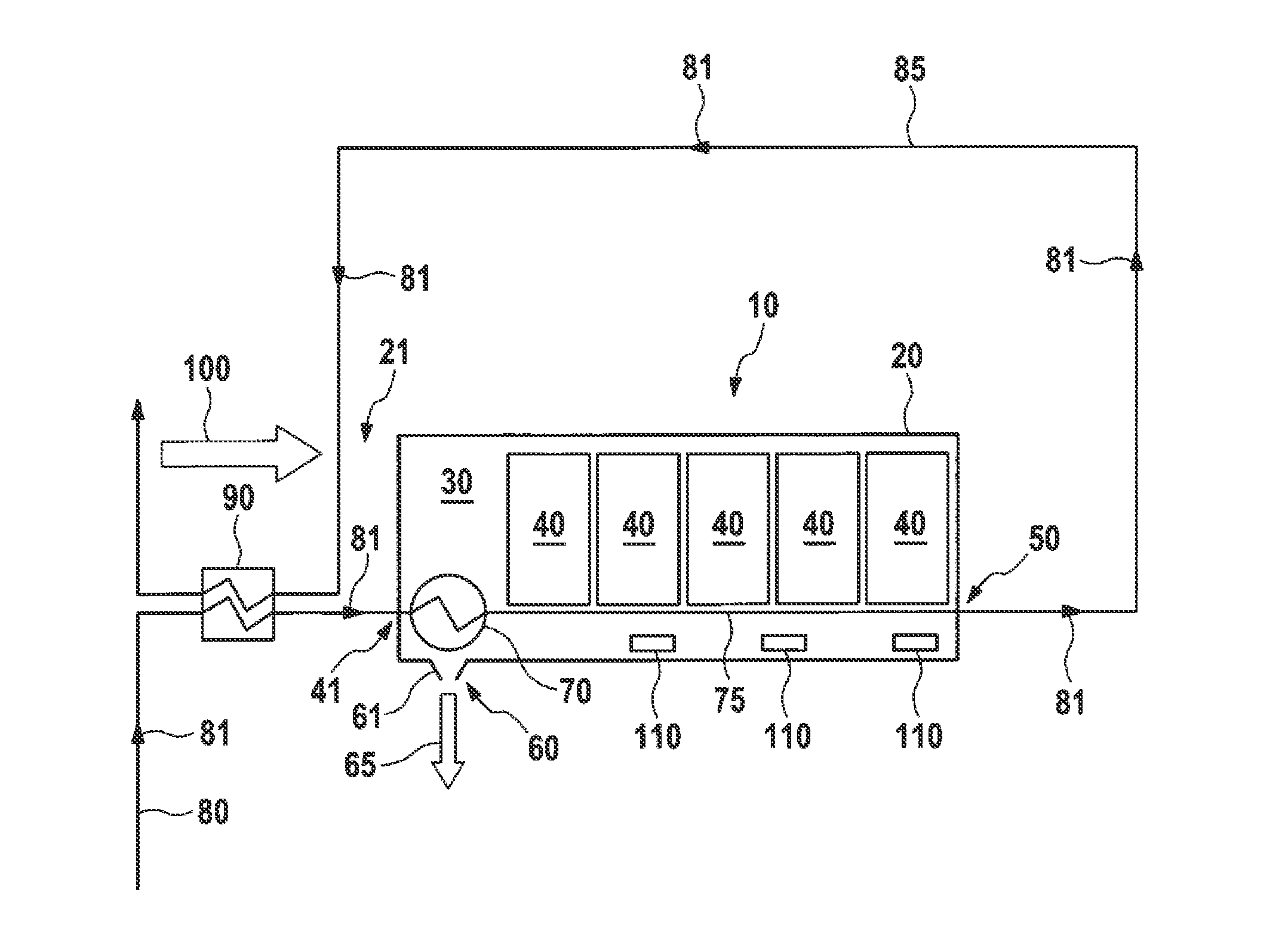 Condensing device and method for condensing moisture in a vehicle battery