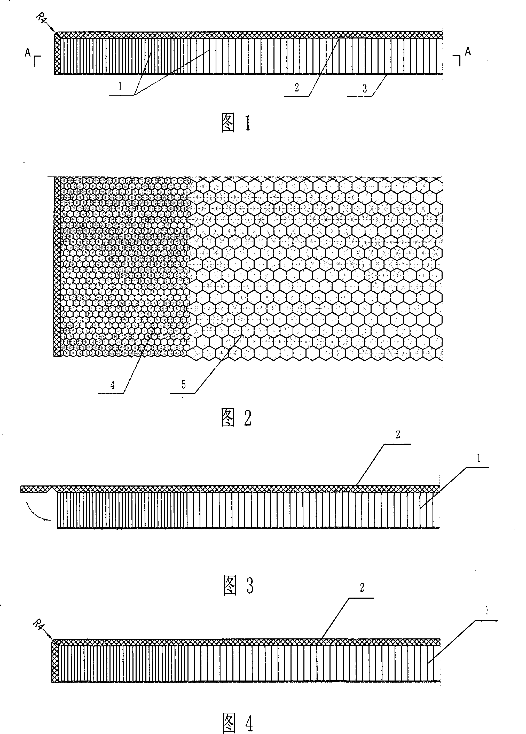 Deformation honeycomb cellular structure kitchen table-board and preparing technique thereof