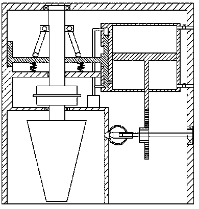 Speed regulating device for rotating arm of single cylinder turbine