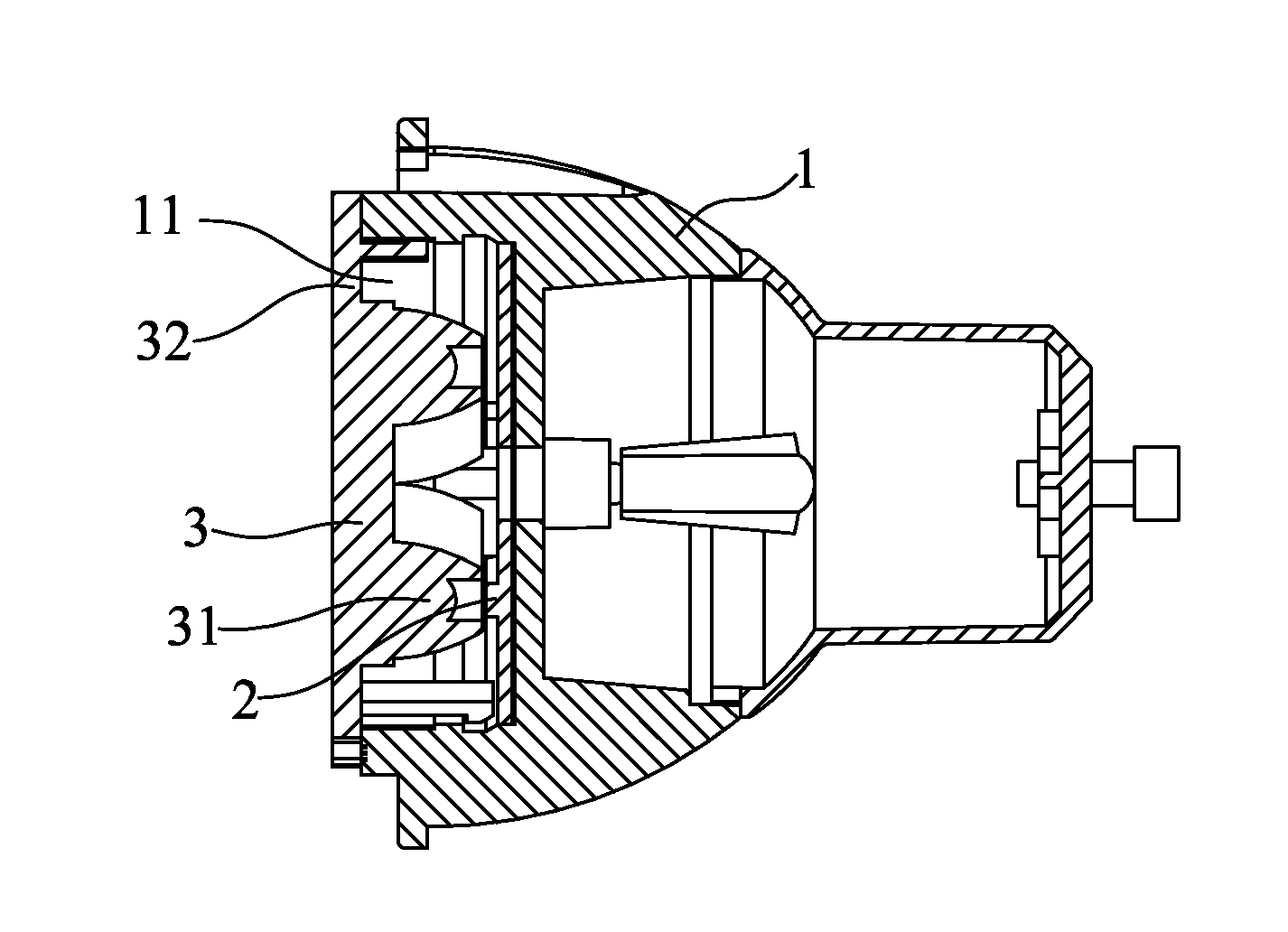 Focusing structure for LED lamp