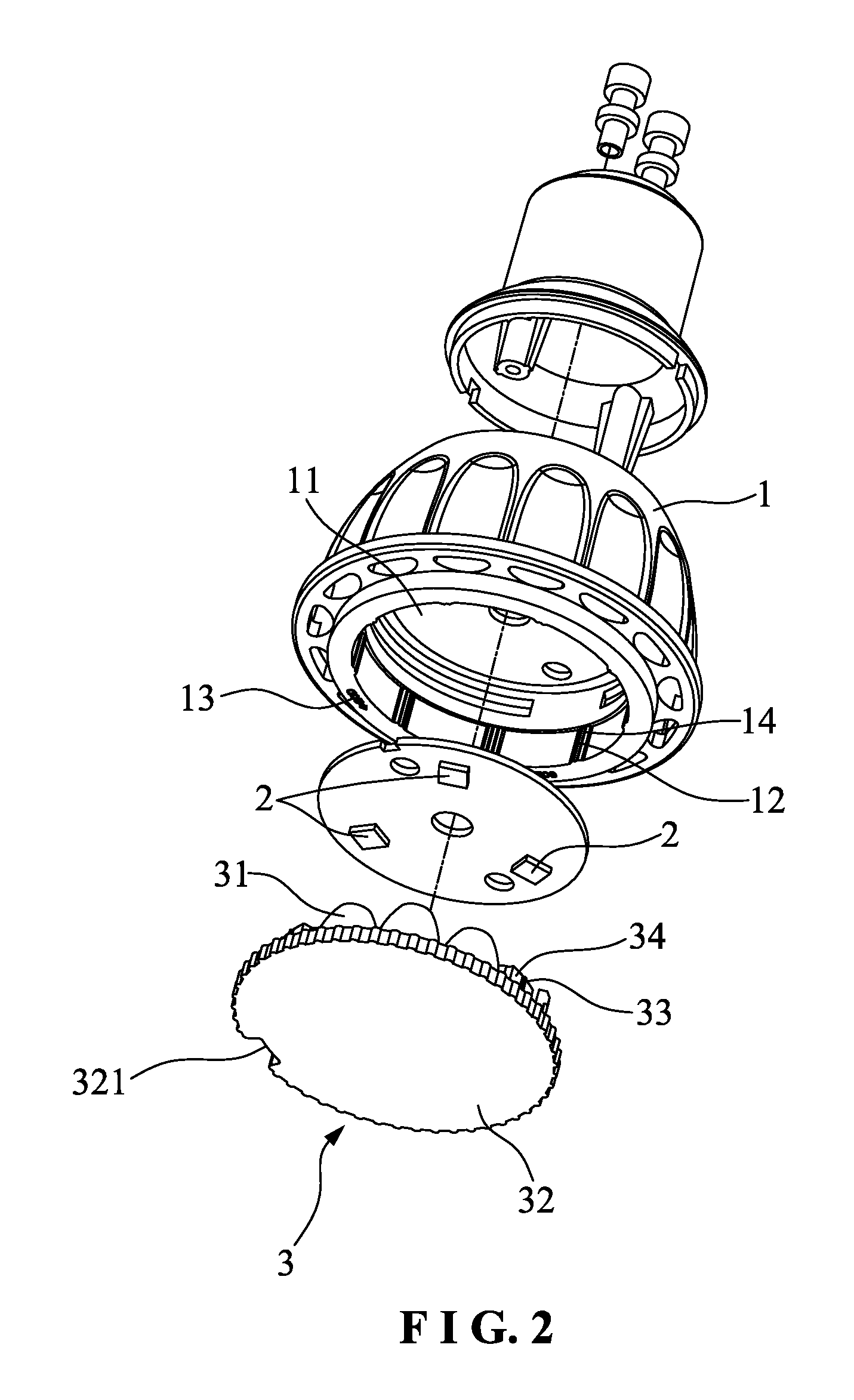 Focusing structure for LED lamp