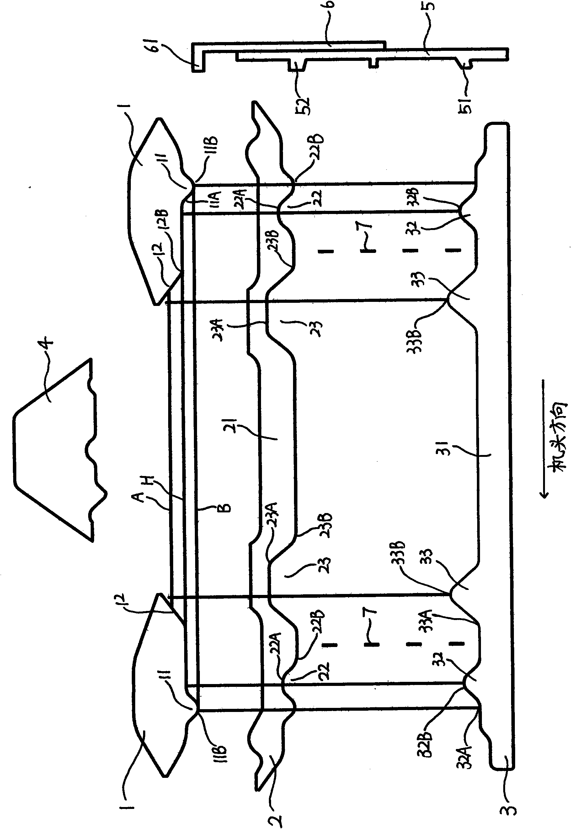 Needle selecting cam control device for flat knitting machine