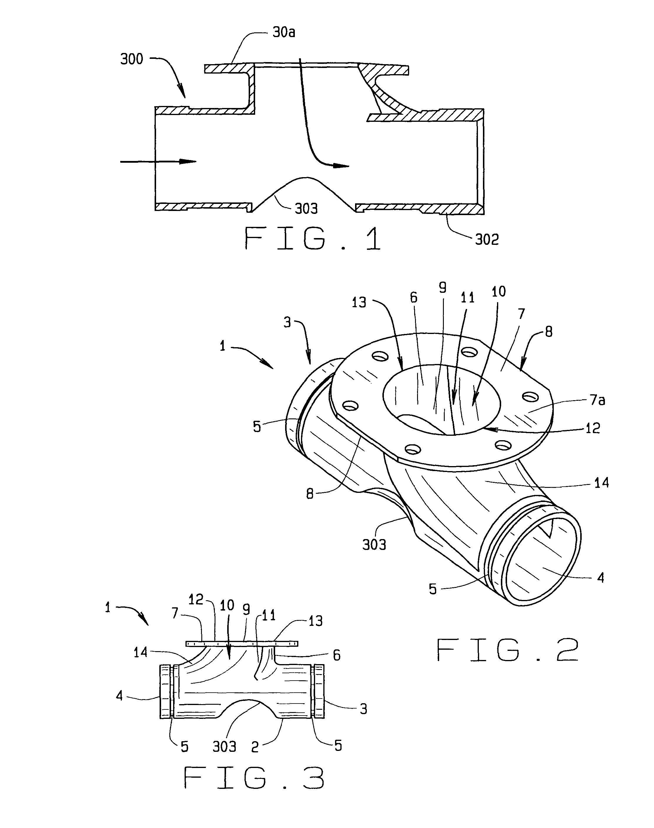 Hopper tee with comformable arcuate closure member