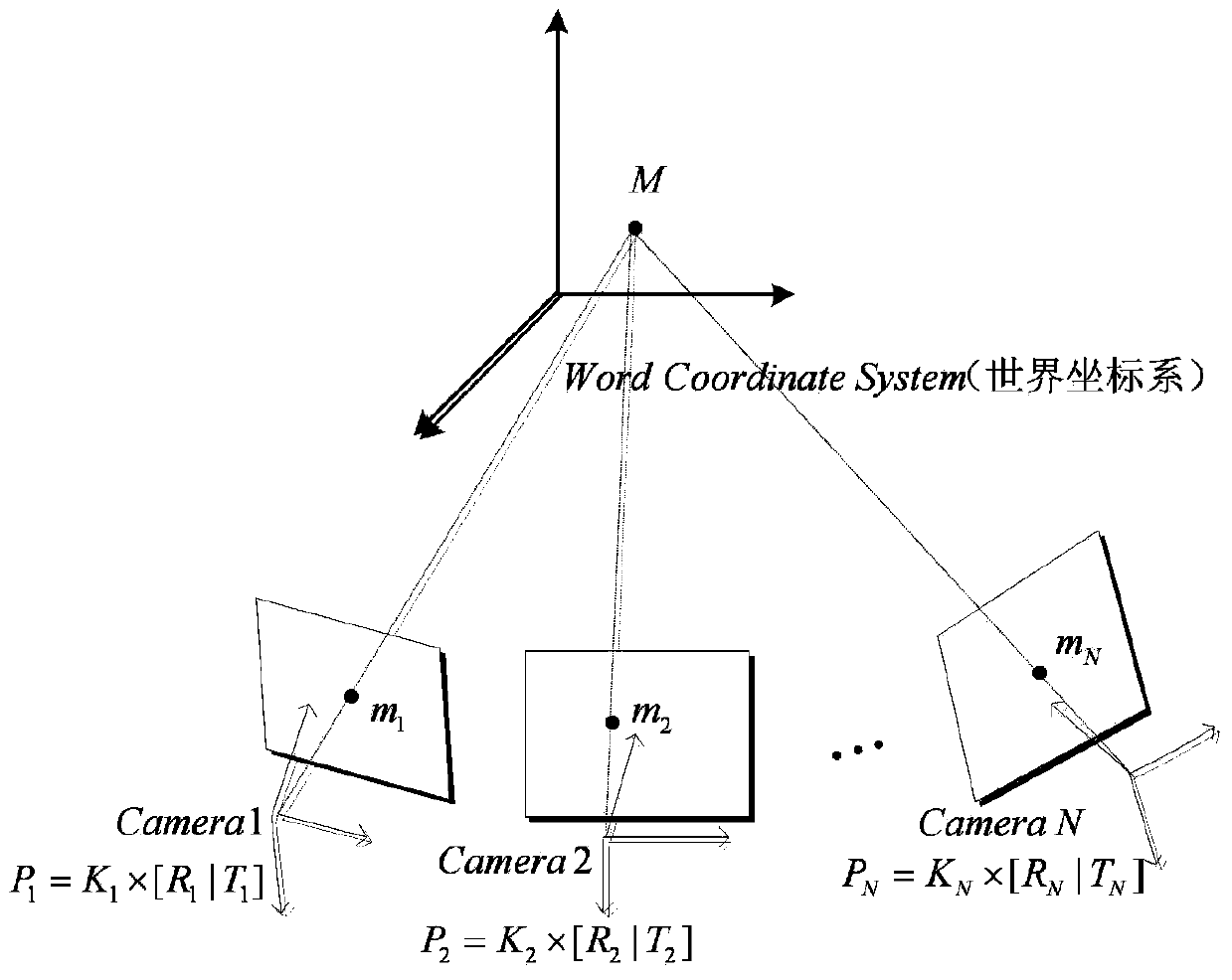 Correcting method of multi-view-point images of parallel camera array