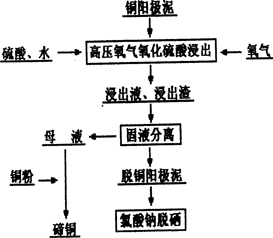 Method for leaching tellurium from copper anode mud using pressurized acid leaching process