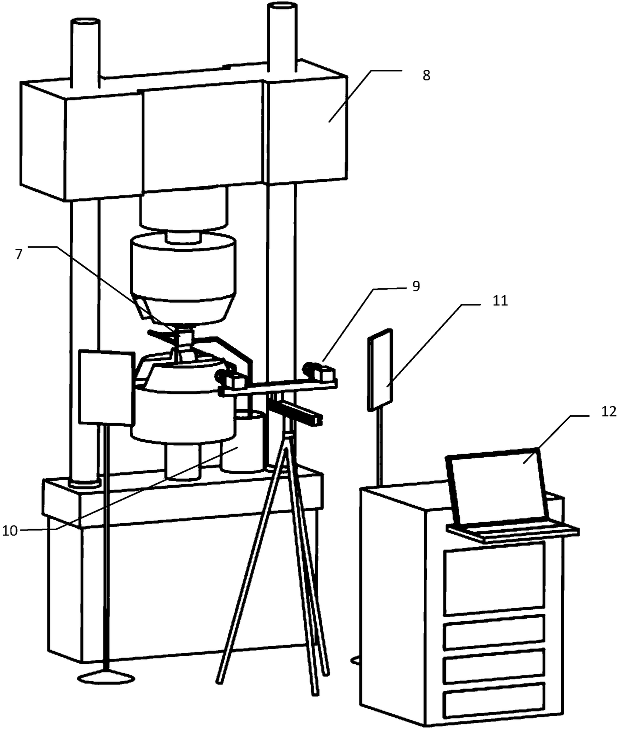 Liquid-state in-situ corrosion fatigue device and testing method