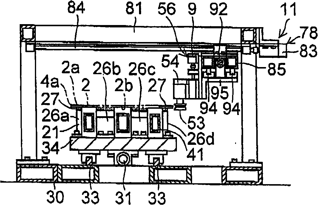 Grinding device of glass plate