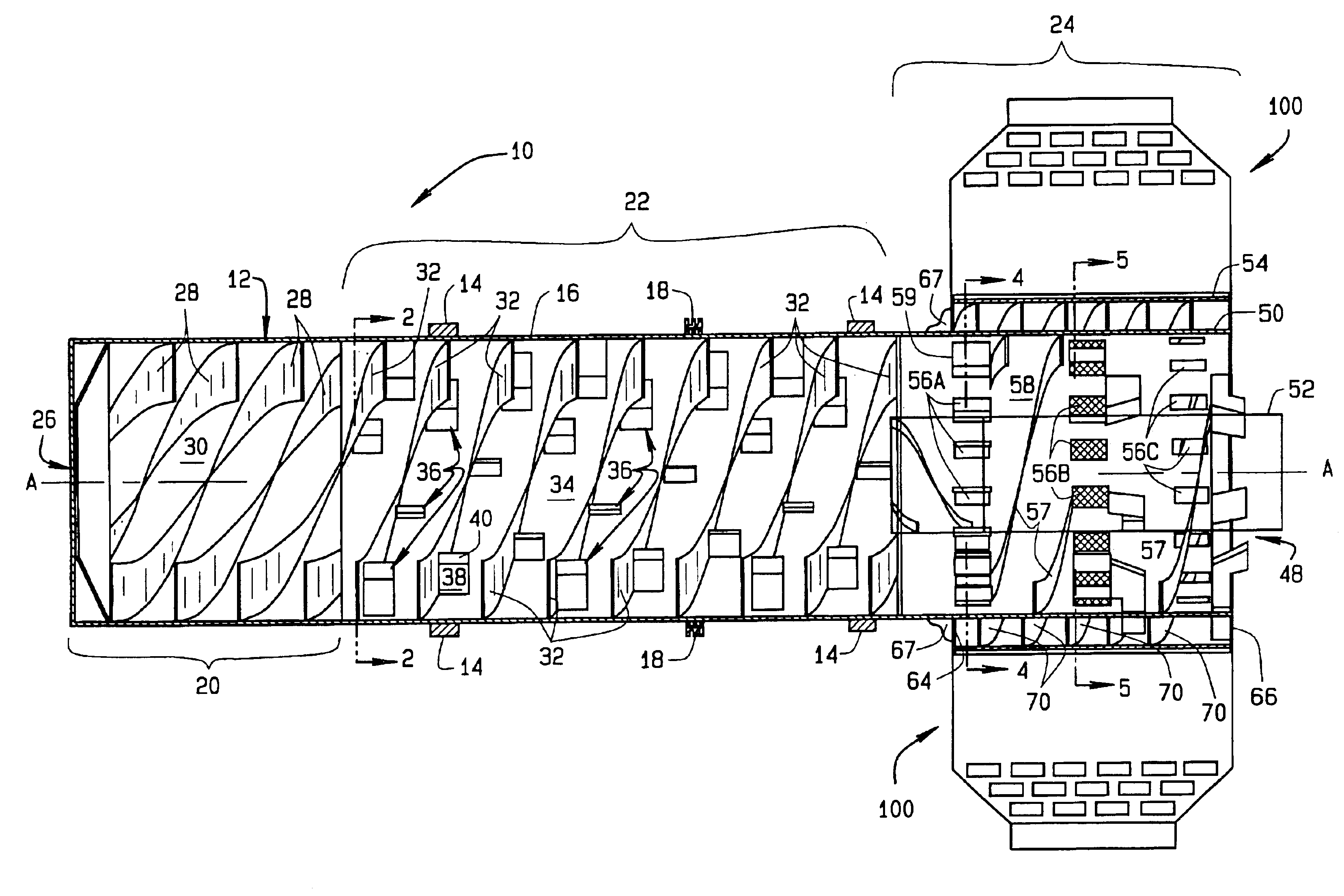 Granular product blending and cooling rotary drum