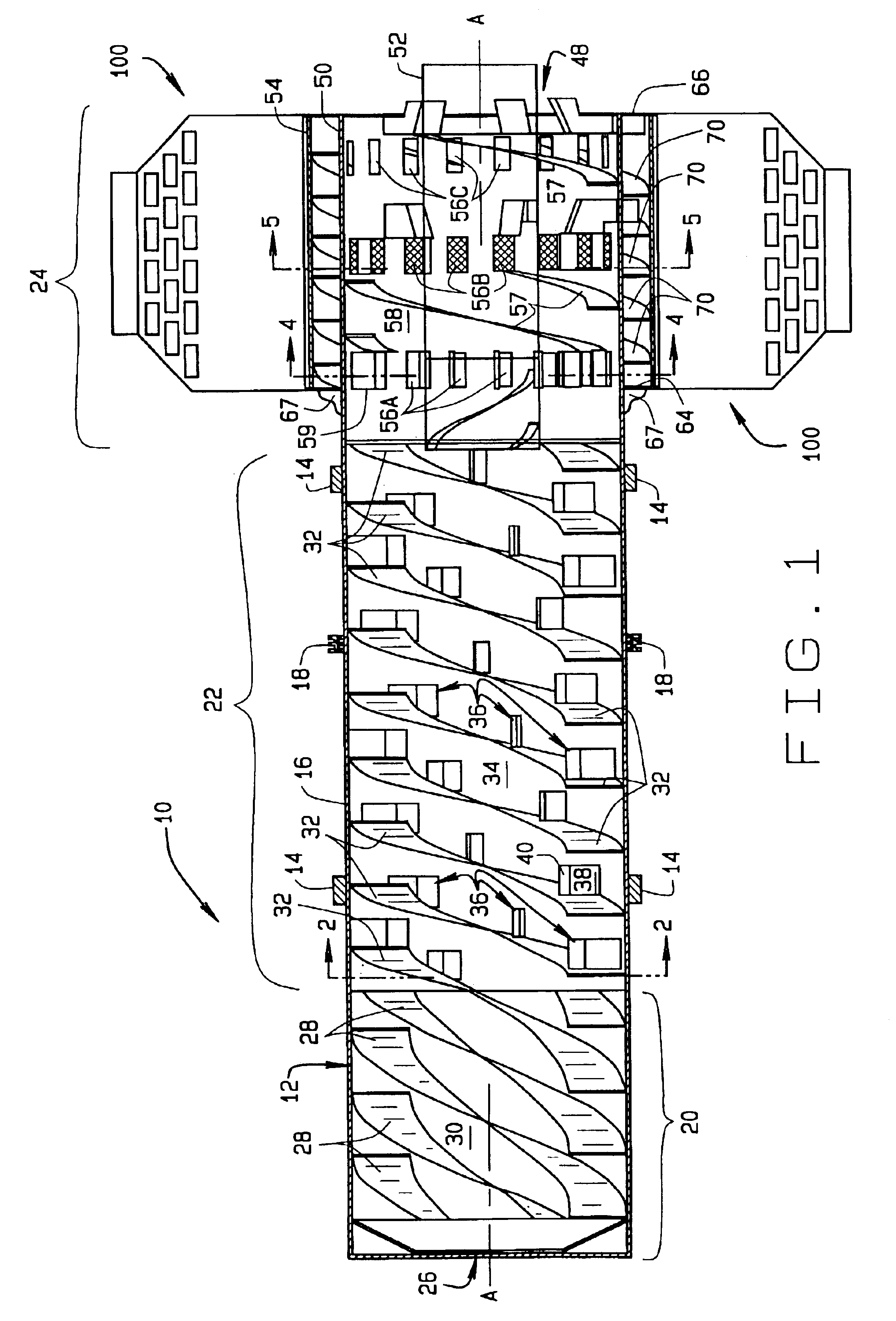 Granular product blending and cooling rotary drum