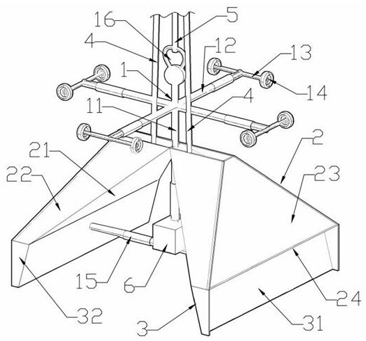 Double-sided plastering device and plastering method for flue or air shaft