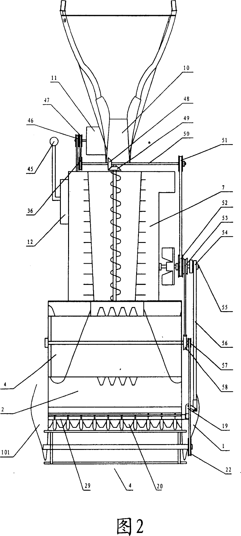 Single-group wheel-track combined type domestic rice combine