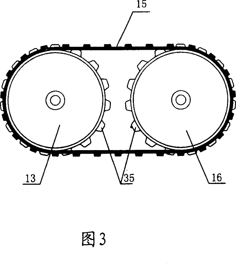 Single-group wheel-track combined type domestic rice combine