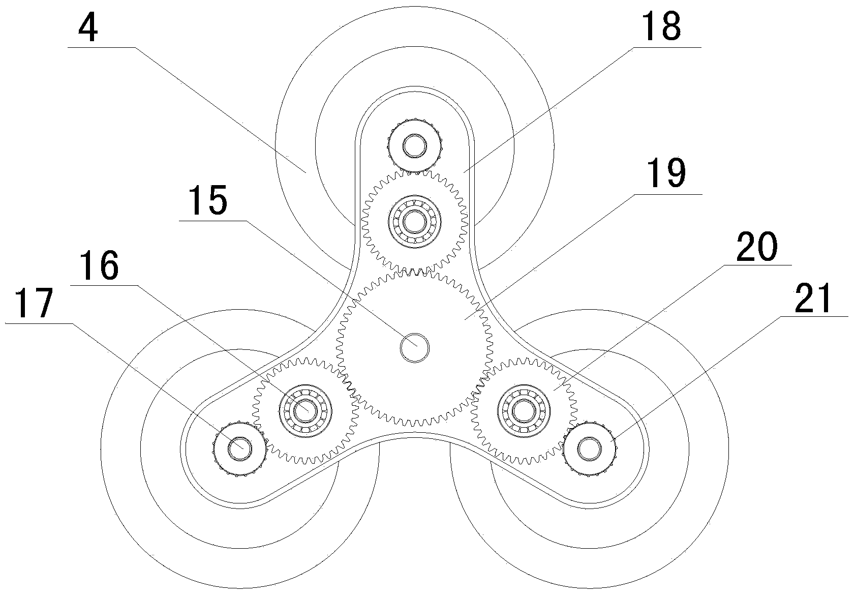 Under-actuated self-adaptive type stair climbing wheelchair