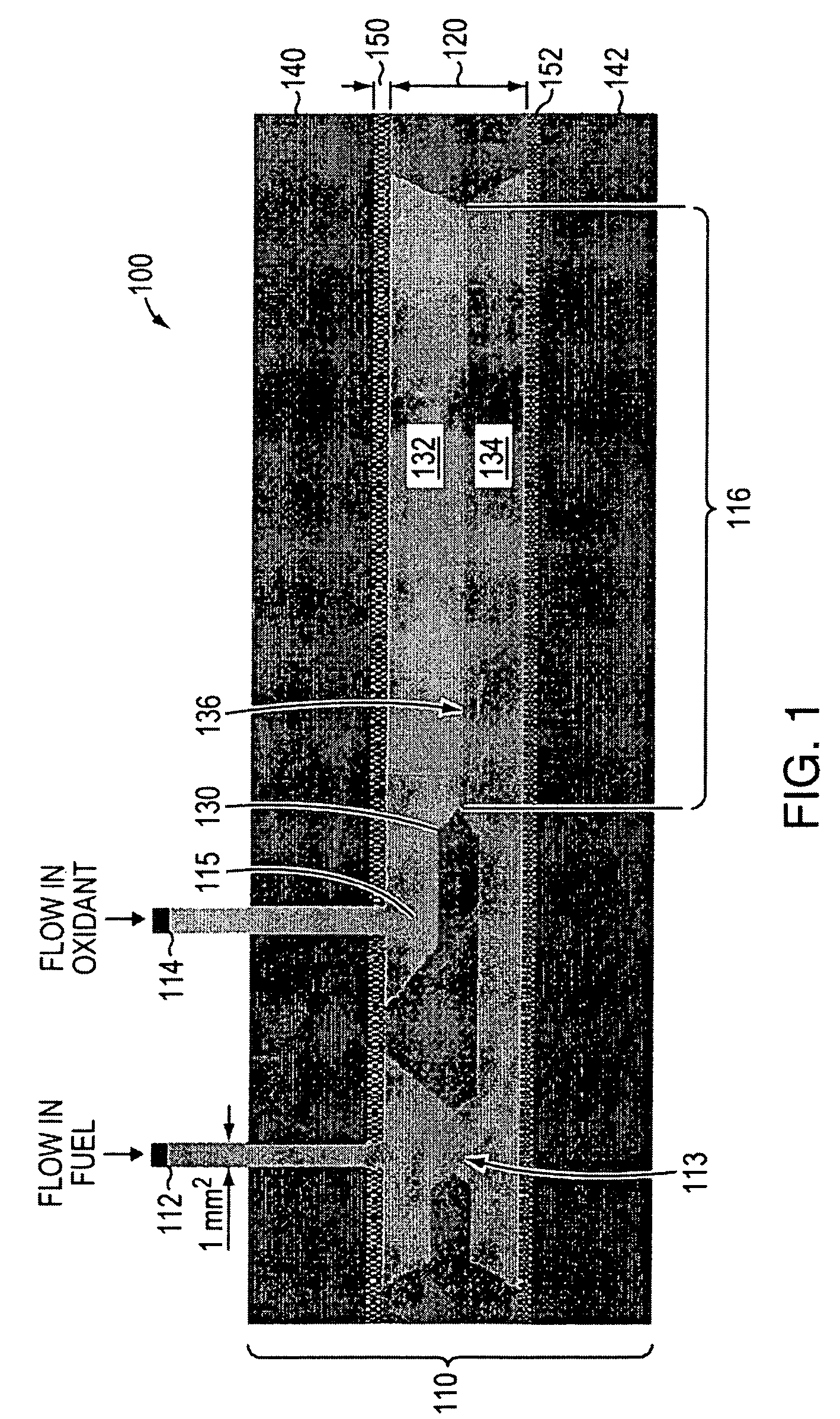 Planar membraneless microchannel fuel cell