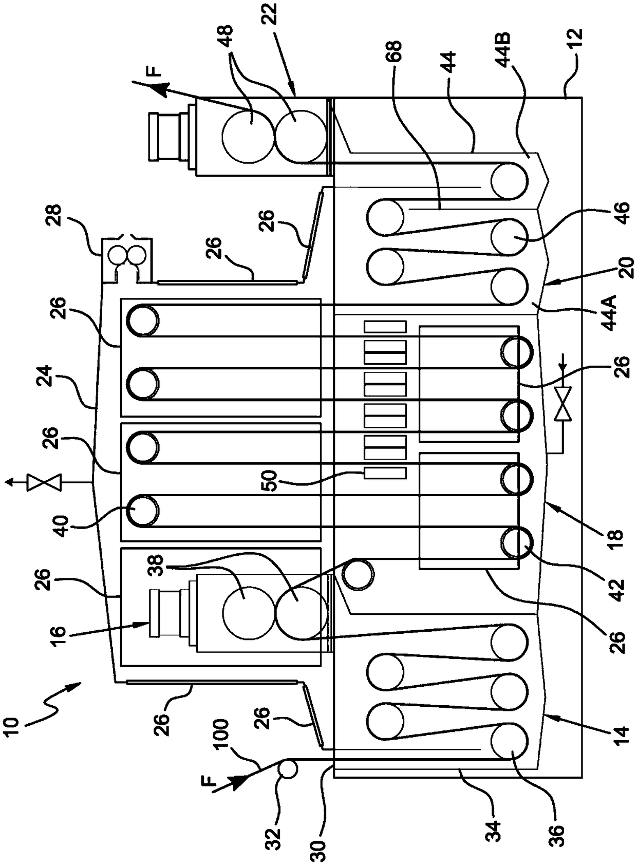 Multifunctional continuous dyeing apparatus of warp chains for fabrics