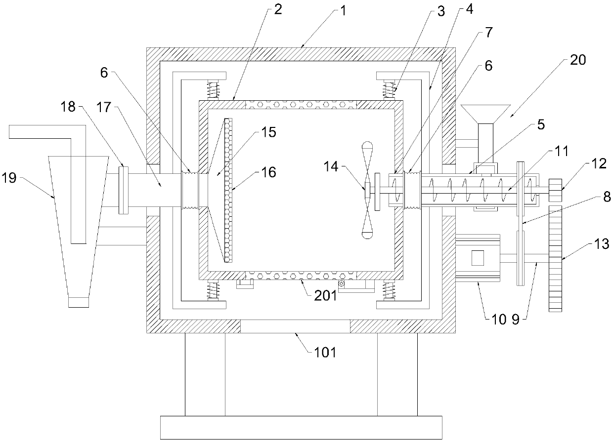 Rotary drum type grain impurity remover